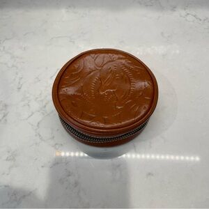 Patricia Nash Brown Leather Zippered Jewelry Case
